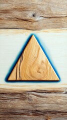 Wooden Triangle on Wood Surface