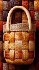 Woven Basket with Handle, Close-Up