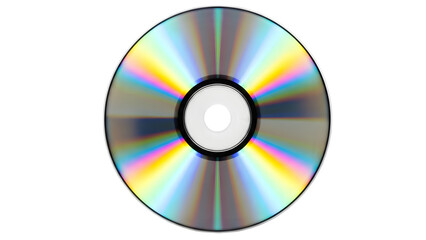 Close-up of a Compact Disc Reflecting a Spectrum of Rainbow Colors graphic design