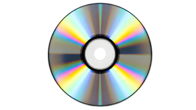 Close-up of a Compact Disc Reflecting a Spectrum of Rainbow Colors graphic design