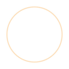 Orange circle outline geometric frame isolated graphic design element