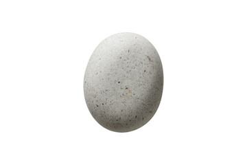 smooth white oval pebble isolated on transparent background, cut out, PNG