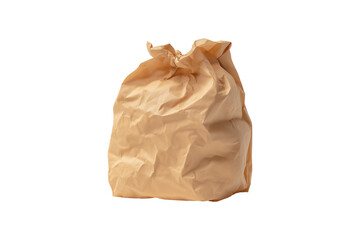brown paper bag isolated on transparent background, cut out, PNG