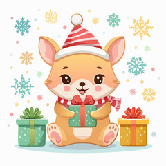 Obraz premium cat and gift box