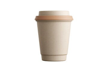 reusable eco-friendly coffee cup with lid isolated on transparent background, cut out, PNG