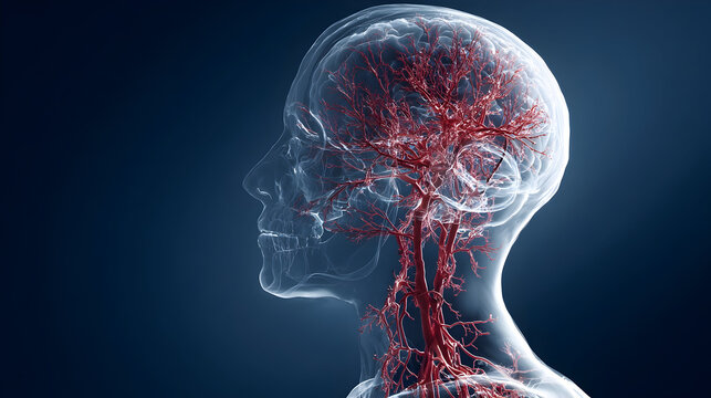 Futuristic medical visualization of human head anatomy for healthcare innovation - Powered by Adobe