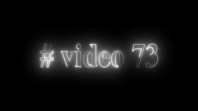 # video 73 neon text is used as video clip. HUD user interface with technology stopwatch. 4k Digital countdown number animation.