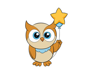 Cute owl standing with big round eyes, owl flapping wings, owl spreading both wings cartoon vector illustration design set collection, cute owl standing, big round eyes owl, kawaii owl cartoon, adorab