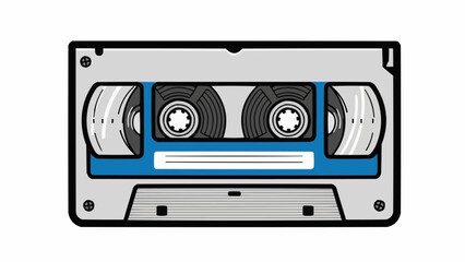 Retro Cassette Tape Illustration for Music and Nostalgia.