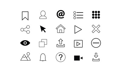 Hand drawn icon set for user interface design and web development