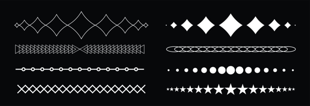 Elegant Geometric Decorative Dividers and Separators Vector Set