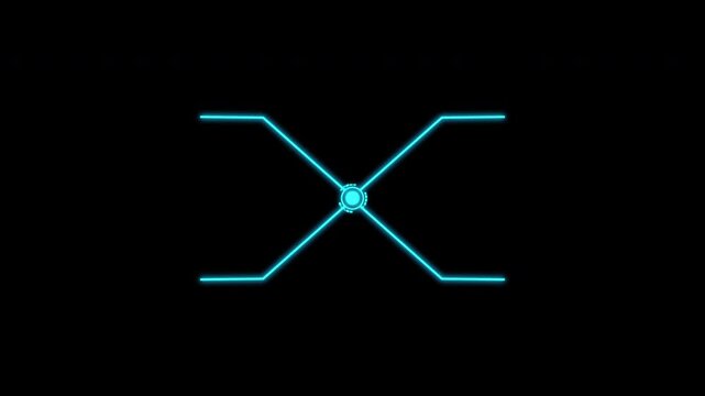 4K Animated Four Line HUD Element with Blue Glow Callout. Futuristic Data Interface Overlay for Text and Information Display