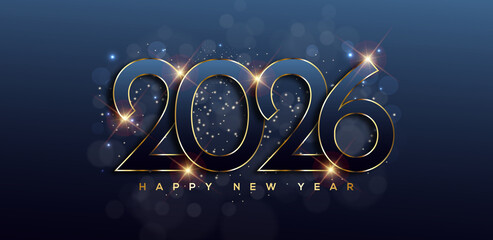 Obraz na płótnie Canvas Happy New Year 2026 Greeting Card Background