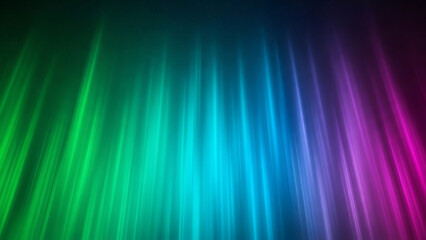 Vibrant Northern Lights abstract background with neon green blue and magenta gradient light rays design.