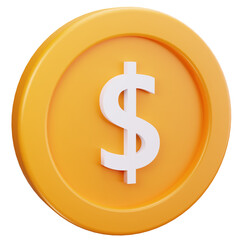 Golden Circular Dollar Coin