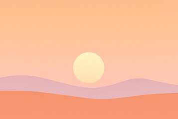 Minimal Pastel Sunrise Landscape Background Illustration