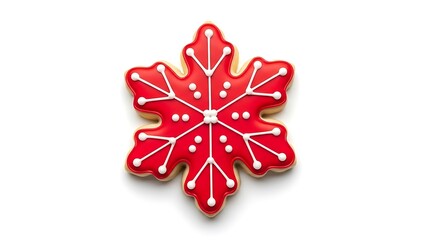 Red Snowflake — Festive Winter Decoration and Holiday Design