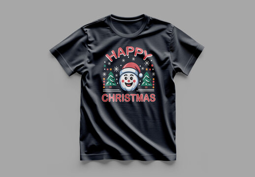 Happy Christmas T Shirt Design Template Layout