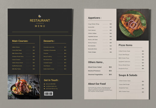 Food Menu Template Layout