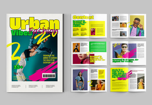 Modern Trendy Urban Fashion Magazine Layout