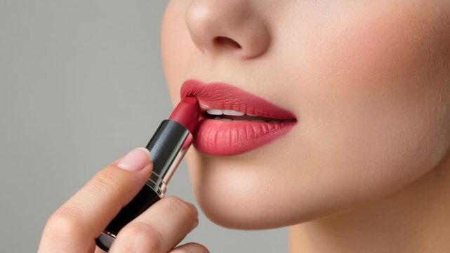 Donna che si mette il rossetto
