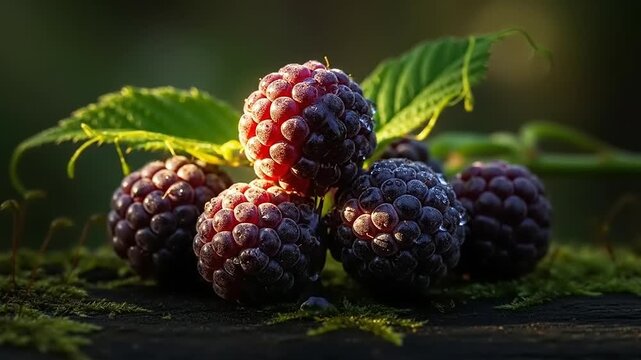 Black Raspberry Delight A CloseUp of Fresh Juicy Berries.