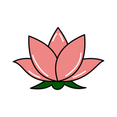 Pink Lotus Flower Illustration - Vector Graphic