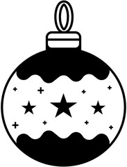 Simple Minimalist Plain Outline Bauble Christmas Decoration