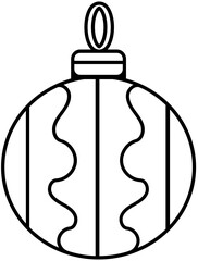 Simple Minimalist Plain Outline Bauble Christmas Decoration