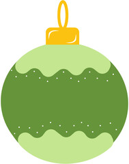 Simple Minimalist Green Yellow Chrismas Ball Bauble for Decoration