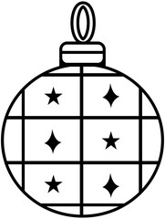 Simple Minimalist Plain Outline Bauble Christmas Decoration