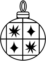Simple Minimalist Plain Outline Bauble Christmas Decoration