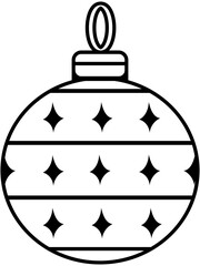 Simple Minimalist Plain Outline Bauble Christmas Decoration