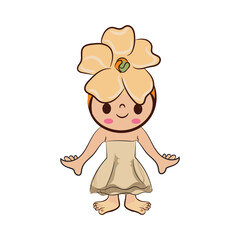 puakenikeni cute flower for kids, vector illustration 