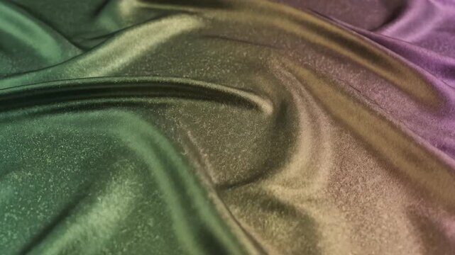 Flowing abstract surface resembling smooth silk fabric shimmering with an intense colorful iridescent ripple effect in seamless soft motion seamlesssoftmotion, corporatebackground, reflection