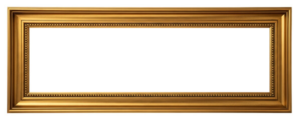 Gold rectangular frame ornate border png