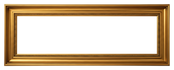 Gold rectangular frame ornate border png