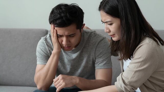 Emotional support and empathy in interpersonal relationships during difficult times for a young man and woman