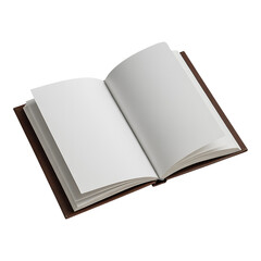 Open Blank Notebook with White Pages Leather Cover for Writing Journaling Sketching Education Office Supplies Stationery