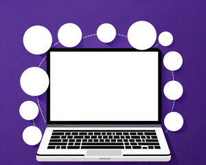 Laptop mock up with blank screen and copy space for design projects