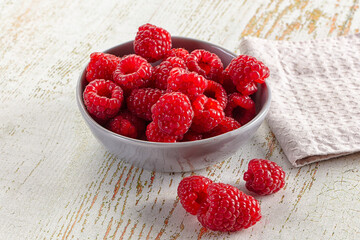 Ripe sweet juicy organic rasberry