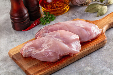 Raw rabbit legs for cooking