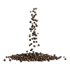 Scattering peppercorns aromatic spice seasoning flavor enhancer for culinary creations and food photography 