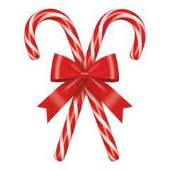 Two candy canes with red bow christmas sweet festive holiday treat sugar christmas sweet new year celebration decorative 