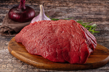 Raw red beef meat fillet