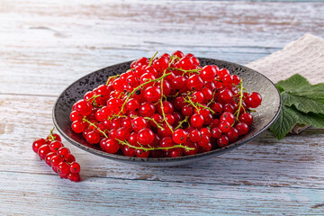 Raw ripe sweet juicy red currant