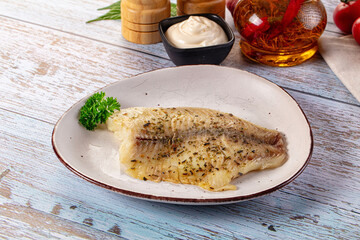 Steamed dietary tilapia fish fillet