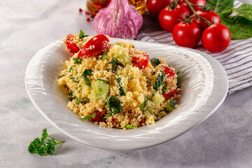 Cous cous with vegetables tabulle
