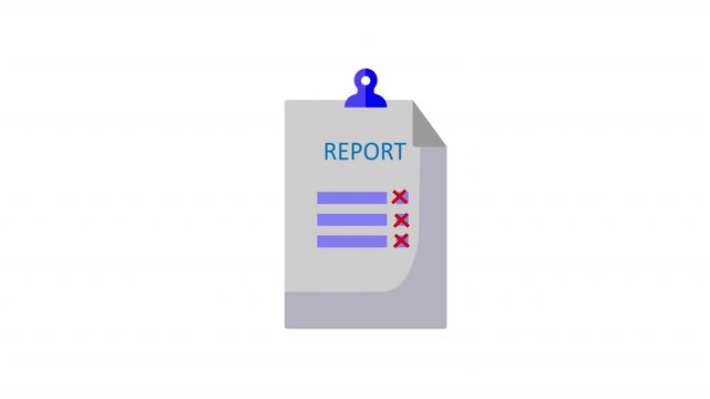 Business footage report document marked with X, symbolizing rejection, failure, invalid analysis, and disqualification