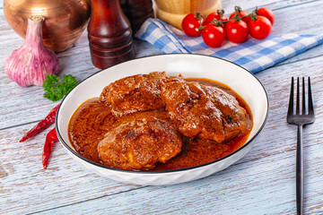 Indian chicken thights tikka massala